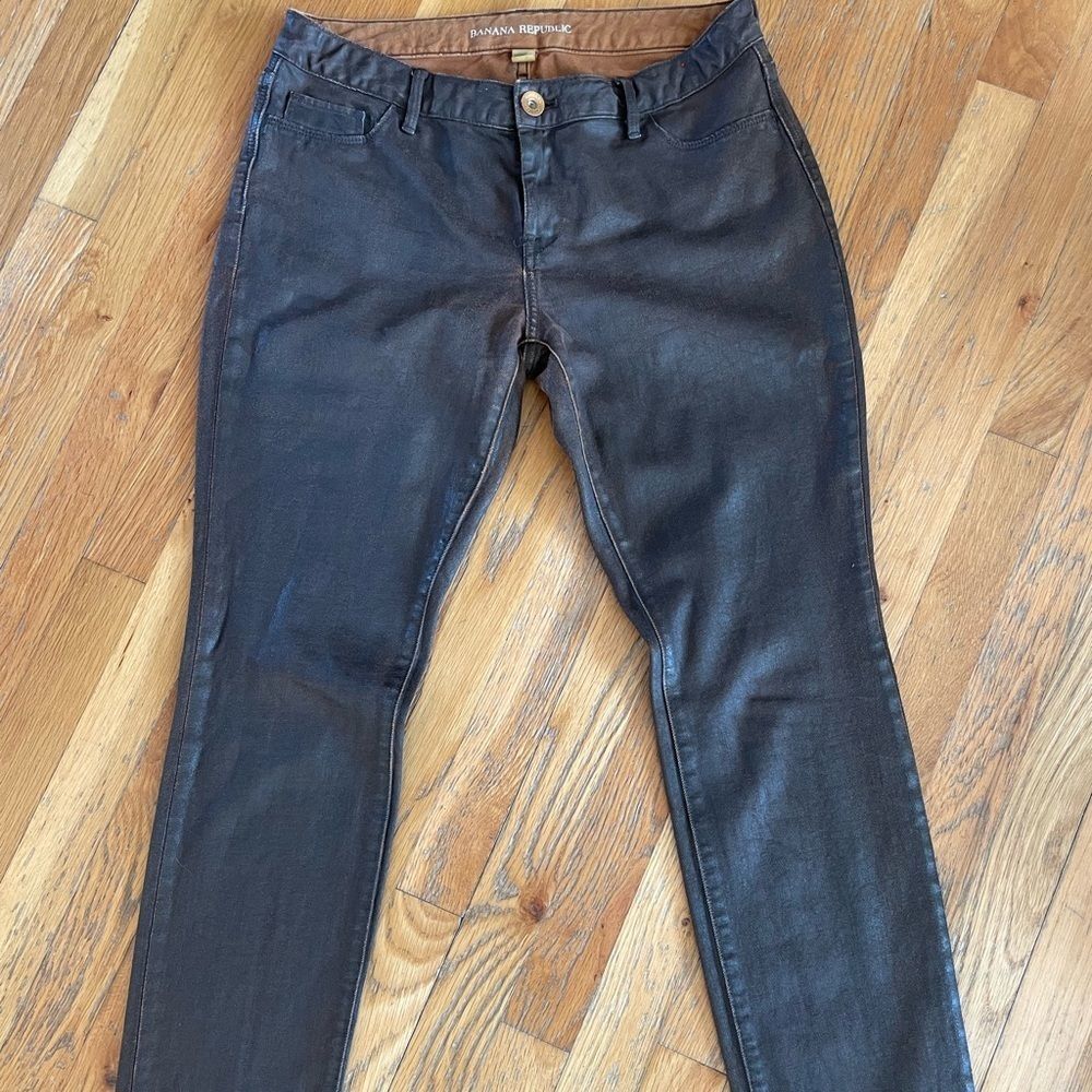 Banana Republic Coated Denim Brown Jeans - Size 30